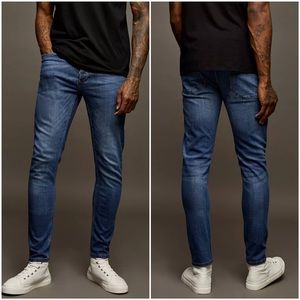 TOPMAN Mid Wash Stretch Skinny Jeans